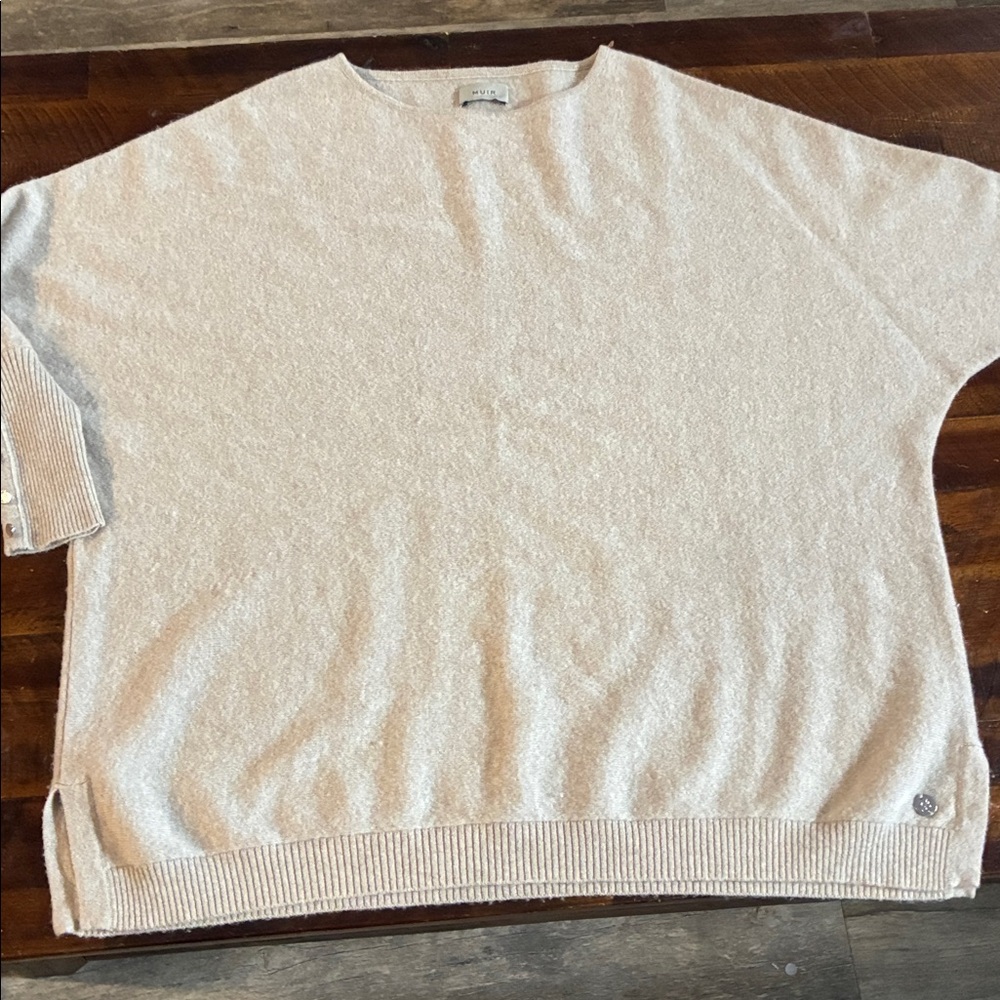 Muir Balmuir oatmeal cashmere batwing sweater S/M